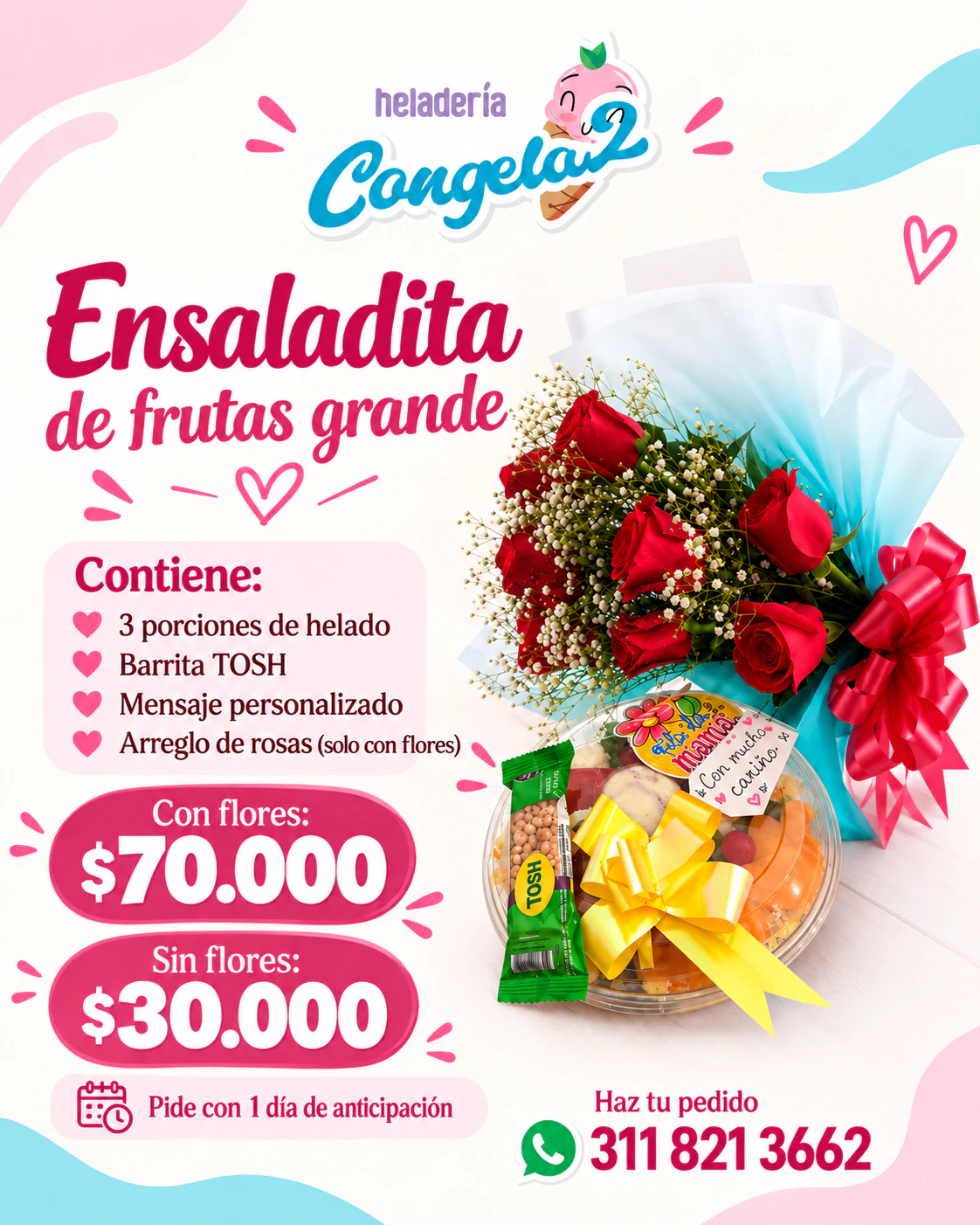 Jardín de Tibasosa, detalle de Heladería Congela2 en Tunja