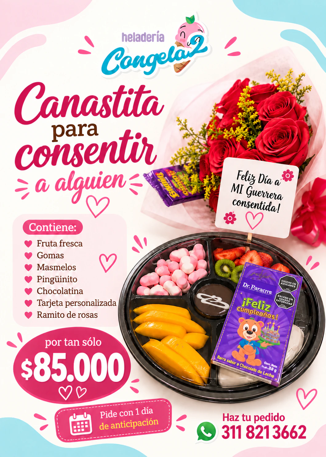 Canasta de Ilusiones, detalle de Heladería Congela2 en Tunja