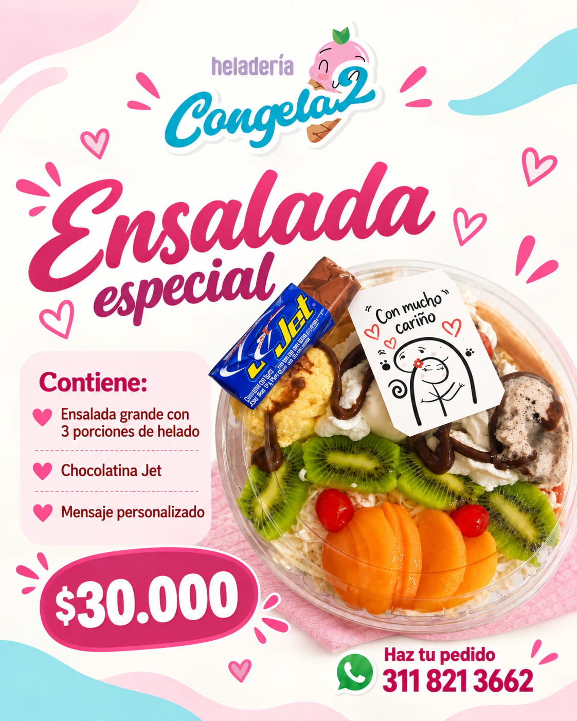 Besito Frutal, detalle de Heladería Congela2 en Tunja