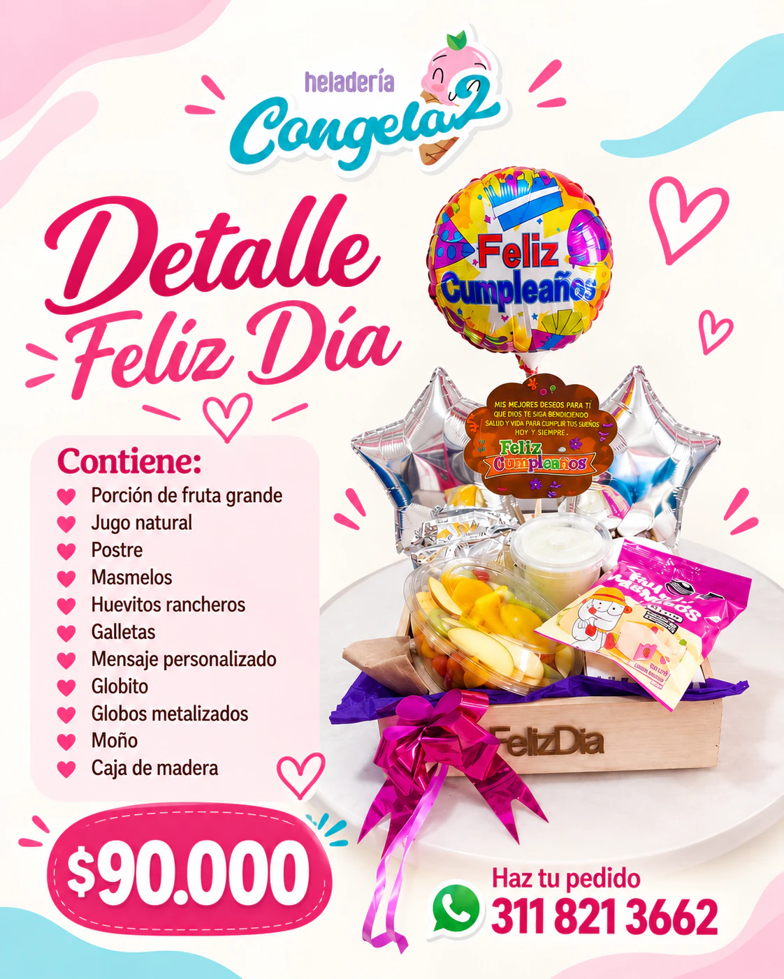 Amanecer Feliz, detalle de Heladería Congela2 en Tunja